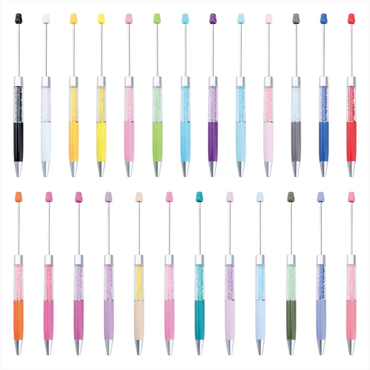 DIY Beadable Pen, Blank Plastic Pen for Custom Beading, Ballpoint Pen for DIY Craft & Gift