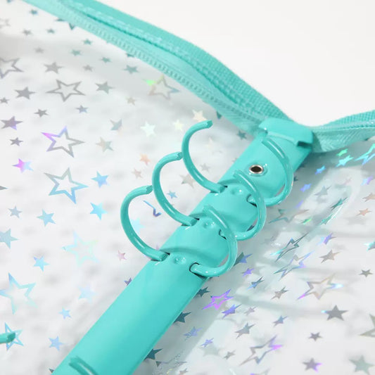 Holographic Star Zipper 3 Ring Photocard Binder