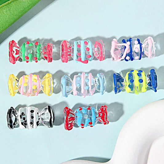 Candy Shaped Hand Painted Acrylic Beads
