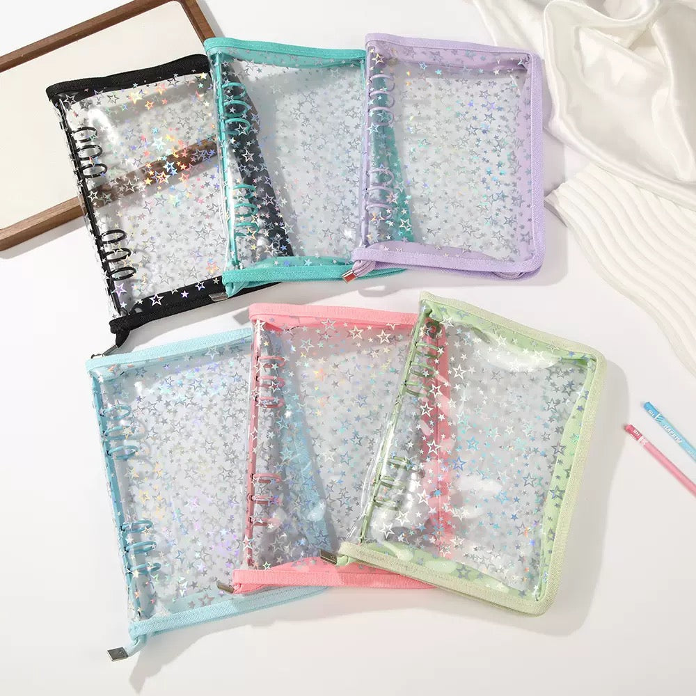Holographic Star Zipper 3 Ring Photocard Binder