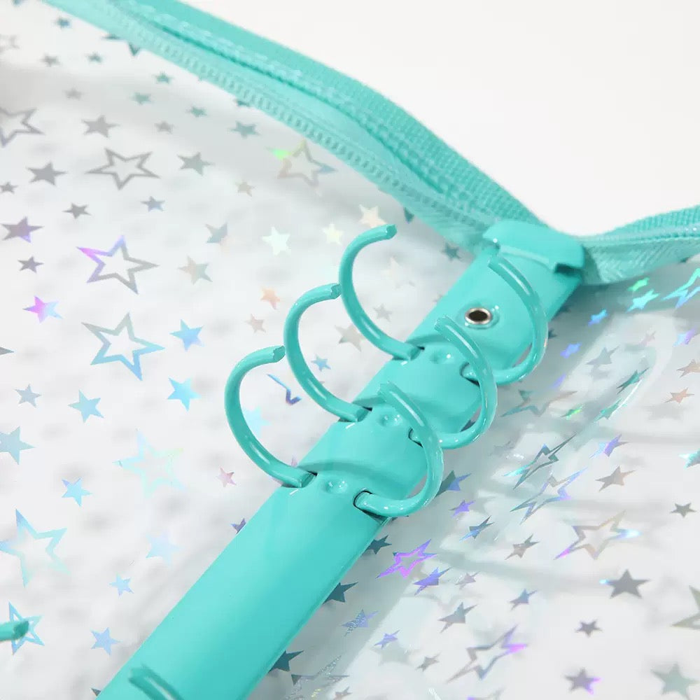 Holographic Star Zipper 3 Ring Photocard Binder